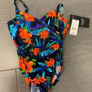 Miraclesuit floral one piece swimsuit